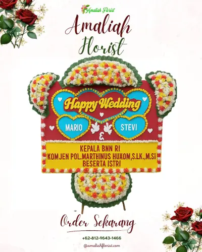 Karangan Papan Bunga Pernikahan di Soropadan